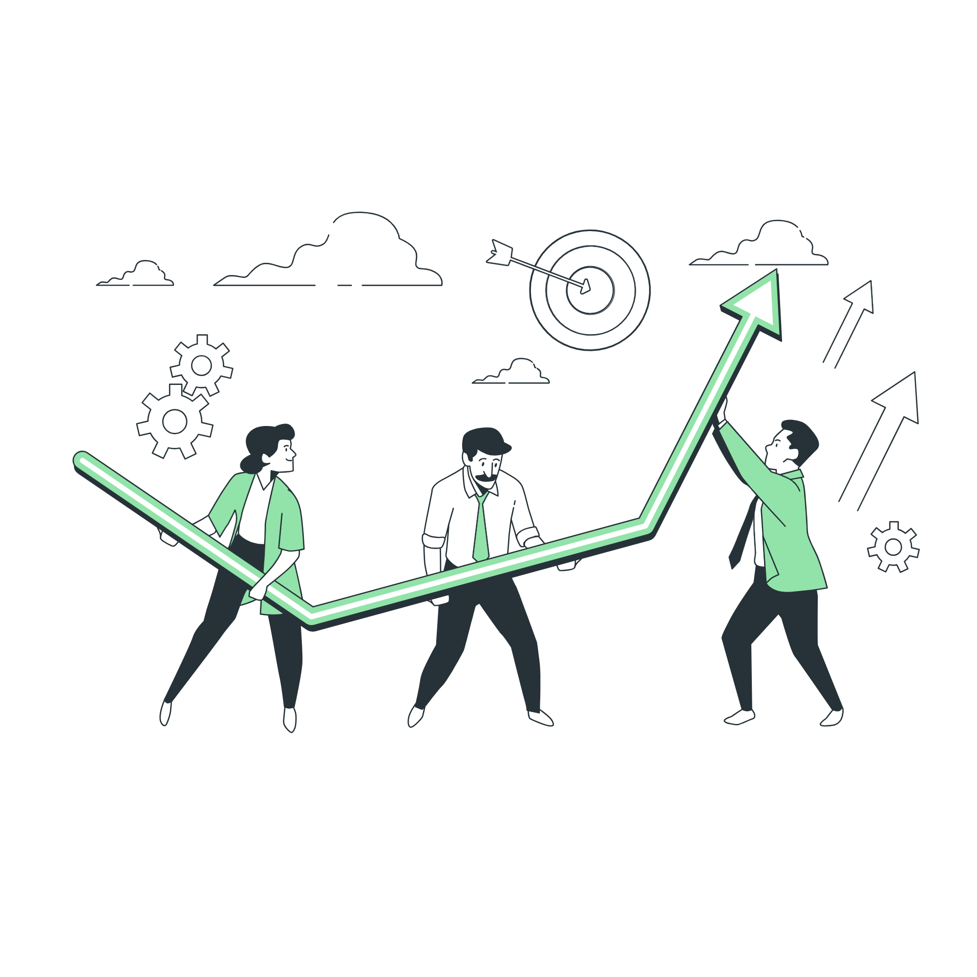 Business growth analytics and charts showing upward trends
